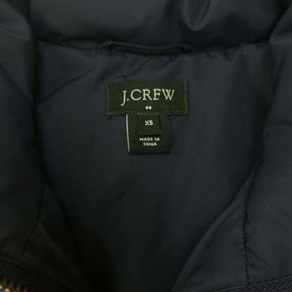 J.Crew Vest Womens XS Navy Excursion Quilted Down Puffer Zip Pockets High Neck - Picture 3 of 10